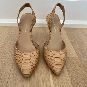 Tan / Nude Loeffler Randall Pointed Slingback Heels [Size 9]